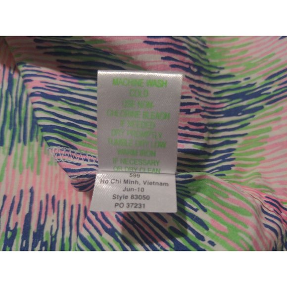 Lilly Pulitzer long sleeve button down cotton blouse sz 10 - Picture 7 of 9